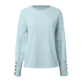 thumbnail image 4 of Womens Long Sleeve Lace T Shirts Crewneck 2026 Fashion Tops Casual Y2K Spring Tees, 4 of 7
