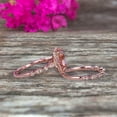thumbnail image 3 of 2.55 Carat Bridal Set 7mm Cushion Cut Morganite Engagement Ring Set On 10k Rose Gold Art Deco Style Anniversary Gift, 3 of 6