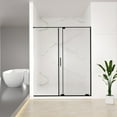 thumbnail image 2 of 56-60" W x 72" H Semi-Frameless Sliding Shower Door, 5/16" Tempered Glass, Matte Black, Cut-to-Fit, 2 of 18