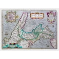 thumbnail image 3 of Ortelius 18x14 Black Modern Framed Museum Art Print Titled - Southern Italy - Ortelius 1595, 3 of 5