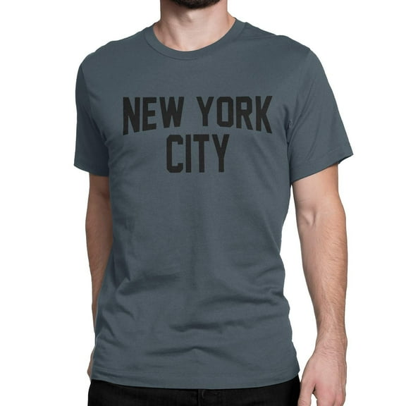 NYC Factory New York City Men's T-Shirt Screen Printed Charcoal Lennon Gray Tee Medium