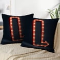 thumbnail image 3 of LALILO Throw Pillow Covers Arrow With Space Sign Neon Light Arrow Cushion Cover 18" x 18", 2 Pack, 3 of 6