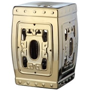 Safavieh Dynasty Square Indoor/Outdoor Garden Patio Stool, Gold
