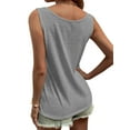 thumbnail image 3 of Nlife Women Scoop Neck Sleeveless Button Up Tank Top, 3 of 4