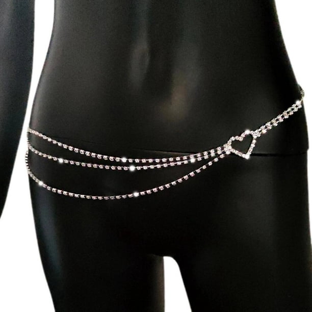 Fine Rhinestones Thong Body Chain Jewelry Belt Bikini Plus Size