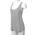 thumbnail image 5 of A2Y Women's Basic Solid Loose Fit Flowy Scoop Neck Racer Back Tank Top Deep H Grey L, 5 of 6