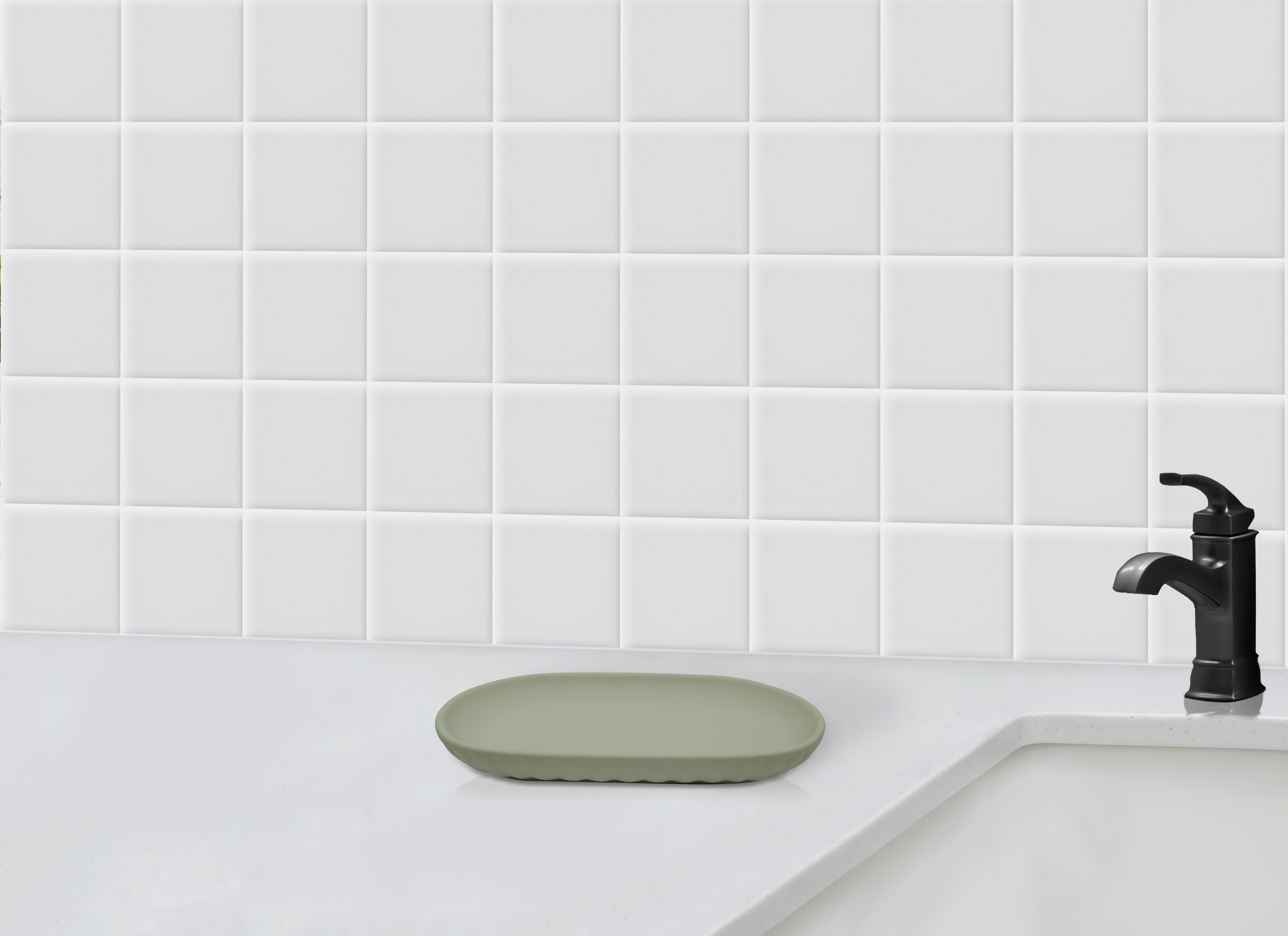 Beautiful By Drew Barrymore Bathroom Tray -Green