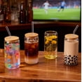 thumbnail image 3 of Set De 6 Vasos Lata Vidrio 16oz Con Tapas Bambú Popote, 3 of 4
