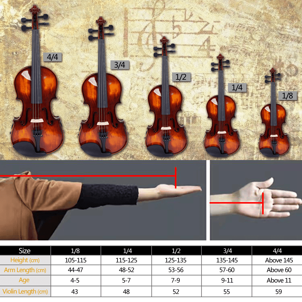 Tcbosik 4/4 Solid Wood Violin Set with Electronic Tuner, Case, Bow and Rosin, Fiddle Beginner Kit with Strings and Shoulder Rest for Starter, Dark Goldenrod