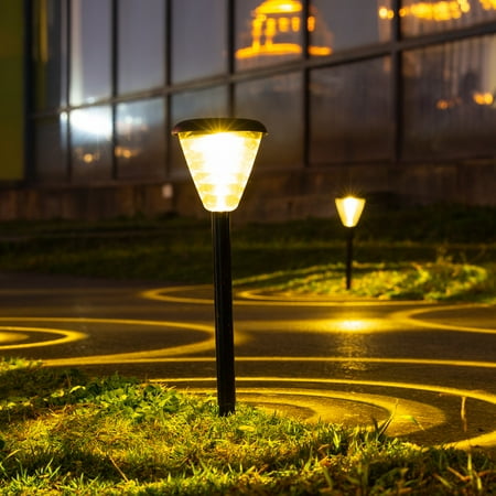 4 Pack Color Solar Pathway Light  Outdoor Warm White Solar Path Lights  Dusk to Dawn Landscape Light for Patio  Walkway  Yard  Lawn  Driveway