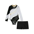thumbnail image 6 of MSemis Kids Girls Gymnastic Leotard Outfits with Shorts Sportswear Swimwear Exercises White 14, 6 of 7