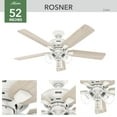 thumbnail image 3 of Hunter - Rosner Indoor Ceiling Fan With Light, 52-inch, Matte White, Casual-style, 3-speed WhisperWind Motor, 52344, for Living Rooms, Bedrooms, 3 of 14