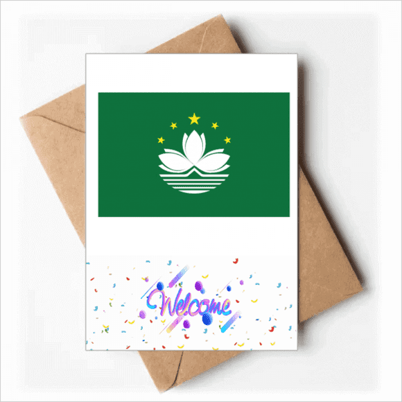 Cartes de Vœux de Bienvenue Drapeau Régional de la Chine Macao Enveloppes Vierges