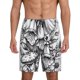 thumbnail image 1 of Balery Monochrome Botanical Illustration Pantalones cortos de pijama de punto de algodón para hombre con cinturilla y bolsillos-4X-Large, 1 of 6