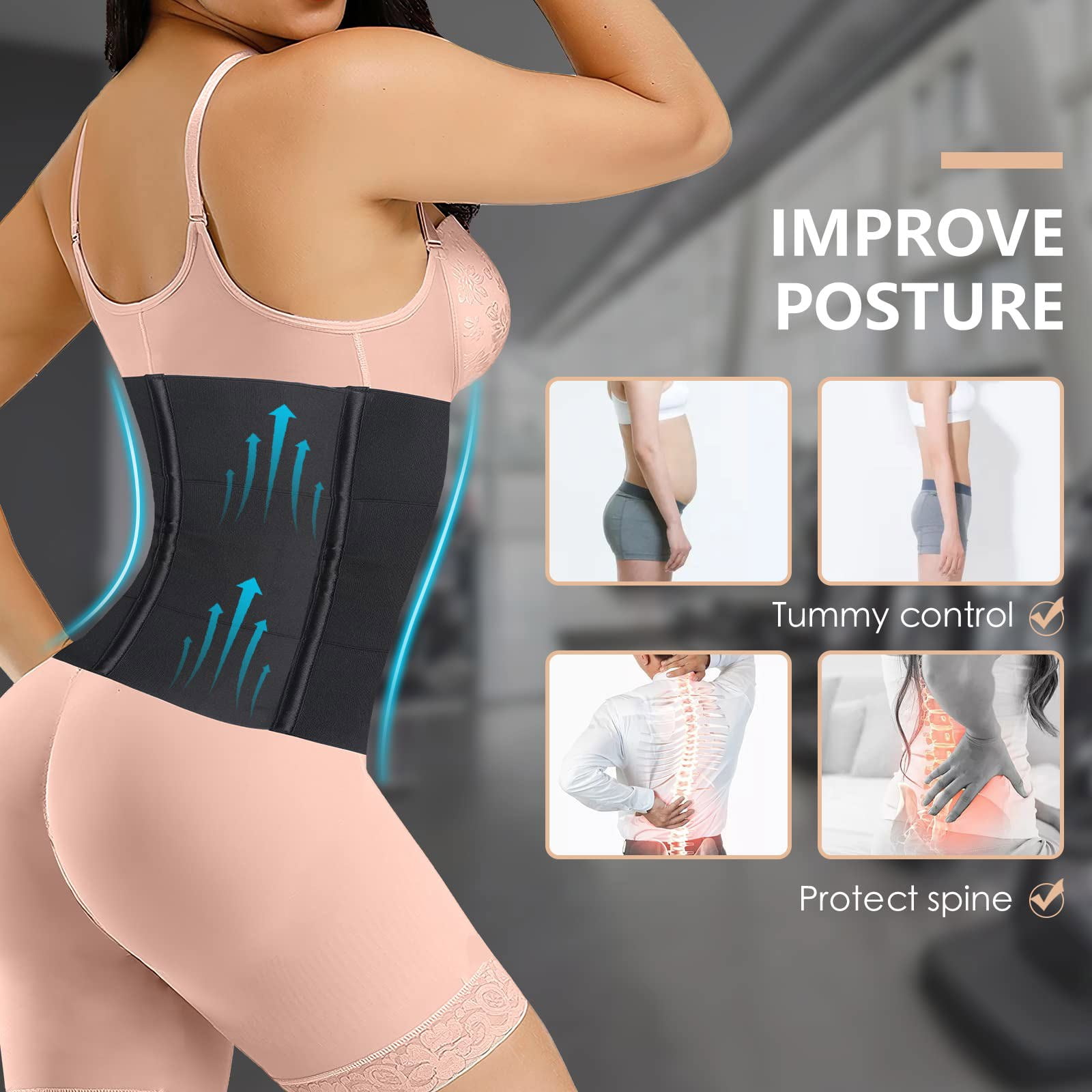 CHGBMOK Waist Trainer for Women Weight Loss Slimming Corsets Body Shaper  Tummy Control Perspiration Plus Size Shapewear, Waist Trainer with Hooks  And Zipper Waist Trainers for Women Belly Fat at  Women's