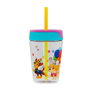 PAW PATROL 2PK Spill Proof Sippy POP-UP STRAW Cups Kids Drink Beverages  Tumbler