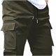 thumbnail image 4 of Pantalones de trabajo para hombre, holgados, de alta elasticidad, con múltiples bolsillos y pierna recta, largos y largos., 4 of 5