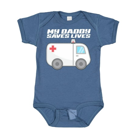 

Inktastic My Daddy Saves Lives- Ambulance Gift Baby Boy or Baby Girl Bodysuit