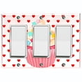 thumbnail image 1 of Metal Light Switch Plate Cover Red Sprinkle Star Cupcake Heart Wallpaper CAK032, 1 of 13
