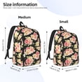 thumbnail image 3 of Picia Rose Flowers Printed Canvas Daypack - Stylish and Durable Vintage Compact Backpack - Class, Work, Travel, or Laptop Bookbag,Organized Compartments-Small, 3 of 6