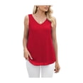 thumbnail image 3 of Asklazy Women's Tank Tops Sleeveless Chiffon Blouse Business Casual Flowy Tops for Women,Mother's Day,D Red,XL, 3 of 7