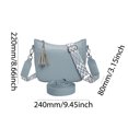 thumbnail image 4 of Bolso Hombro Bandolera Cuero PU Mano Diseñador para Mujer () Azul, 4 of 4