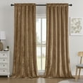 thumbnail image 3 of Crushed Velvet Curtains Rod Pocket Luxurious Thermal Insulated Soundproof Drapes Soft and Durable Light-Filtering Window Treatments for Living Room Bedroom, 2 Panels, 3 of 6