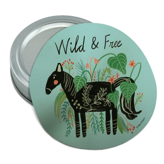Wild and Free Black Horse Round Rubber Non-Slip Jar Gripper Lid Opener