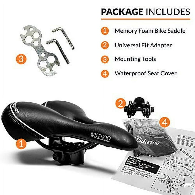 Bikeroo Memory Foam Bike Seat Comfort Bicycle Saddle for Men and Women Walmart