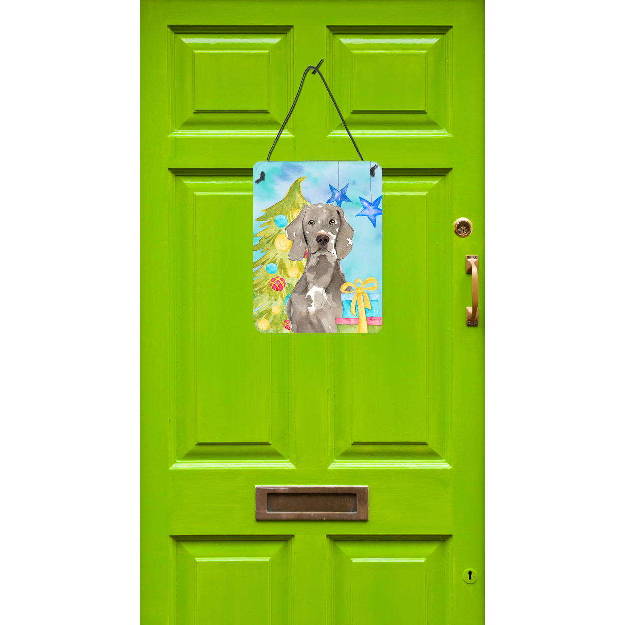Christmas Tree Weimaraner Wall or Door Hanging Prints