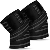 Knee Wraps for Squats and Powerlifting 72 Inch Compression Wraps with Strap for Men & Women Weightlifting Support(Black, 1 Pair)