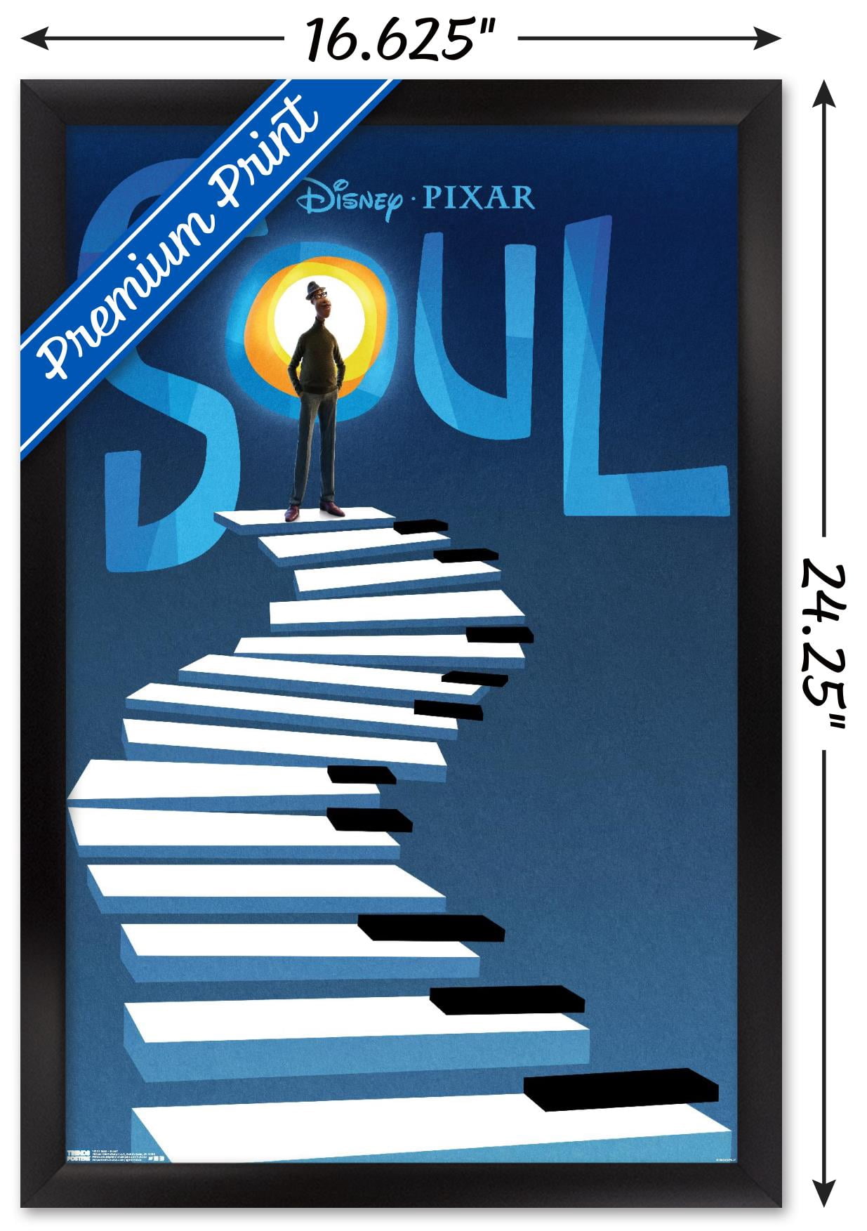 Disney Pixar Soul - Teaser Wall Poster, 14.725" x 22.375", Framed