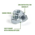 thumbnail image 3 of (6 pack) Hillman Hex Nuts M6X1.00, Metric, Zinc Finish, Steel, 10 Pieces, 3 of 6