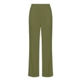 thumbnail image 6 of Womens Wide Leg Pants with Pockets High Waisted Casual Lounge Pants Work Office Pants | CSEONE,Army Green L, 6 of 6