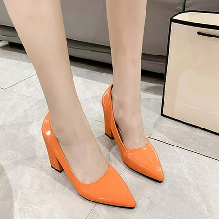 

YUNAFFT Women s High Heels Women s Fashion Pointed Toe Chunky Heels High Heels Shoes Multicolour Casual High Heels Shoes Discount