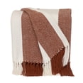 thumbnail image 3 of HomeRoots 478679 60 x 50 in. Parkland Transitional Stripe Rectangle Throw Blankets, Rust, 3 of 3