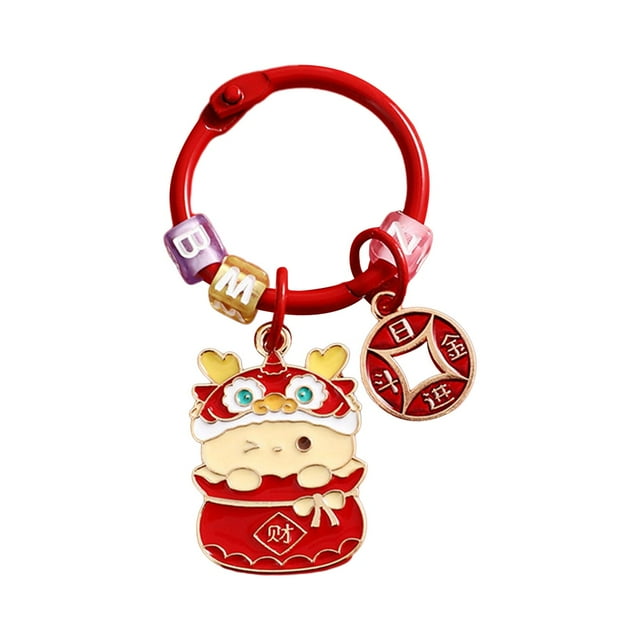 Llavero con colgante de dragón, decoración del año del dragón, regalo de cumpleaños, llavero decorativo para bolso, mochila, cartera Estilo B