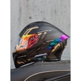 thumbnail image 4 of Casco de motocicleta ORZ, unisex, modular, abatible, de cara completa, para carreras, con viseras dobles, aprobado por DOT, 4 of 5