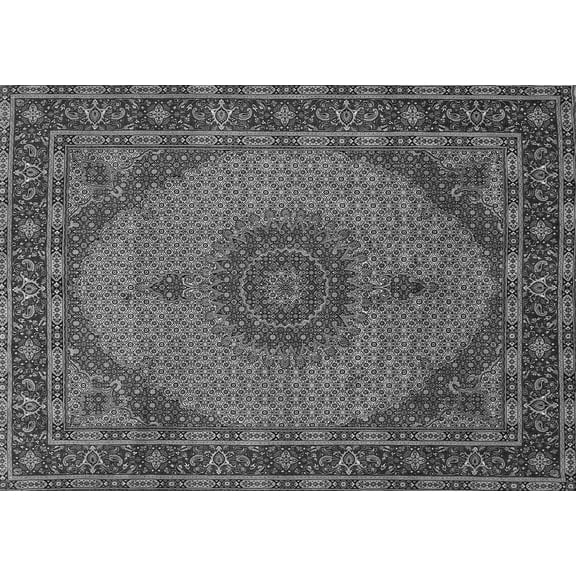 Ahgly Company Indoor Rectangle Medallion Gray Traditional Area Rugs, 2' x 5'