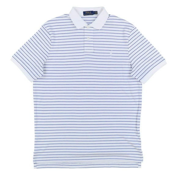 Polo Ralph Lauren Men's Interlock Polo Shirt L White Stripe
