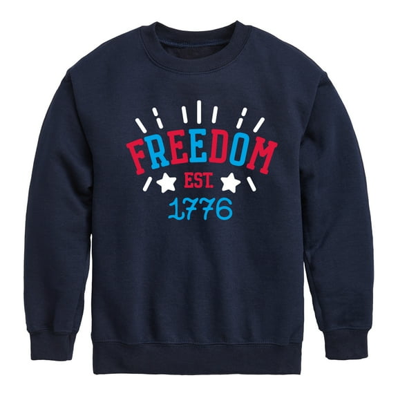 Instant Message - 4th of July - Freedom Est 1776 - Toddler & Youth Crewneck Fleece Sweatshirt