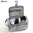 thumbnail image 3 of Spencer Women Men Hanging Travel Toiletry Shaving Bag Portable Waterproof Cosmetics Organizer Kit with Hook for Bathroom Shower "Gray", 3 of 9