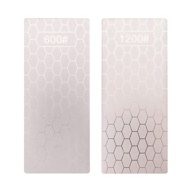2PCS Diamond Sharpening Stone, Whetstone Honeycomb Diamond Sharpener Plate with Non-Slip Base(600/12