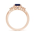 thumbnail image 2 of Angara Natural 2 Ct. Blue Sapphire with Diamond Classic Ring in 14K Rose Gold for Women (Ring Size: 3.5), 2 of 9