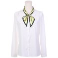 thumbnail image 2 of INSPIRE CHIC Women Stripes Contrast Color Skinny Long Scarves Satin Silky Ribbon Hair Band Neckerchief Neck Scarf Green 96x9cm, 2 of 6