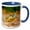 Blue/White, variant on 3drose, Ornate Red Ear Turtle, Native to Southern Us - Na02 Dno0868 - David Northcott, 11oz Two-tone Yellow Mug