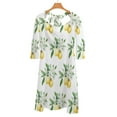 thumbnail image 6 of Watercolor Lemons Flowers Bee Sweetheart Knot Flared Dress Fashion Design Large Size Loose Dress Spring Summer Women Dress, 6 of 9