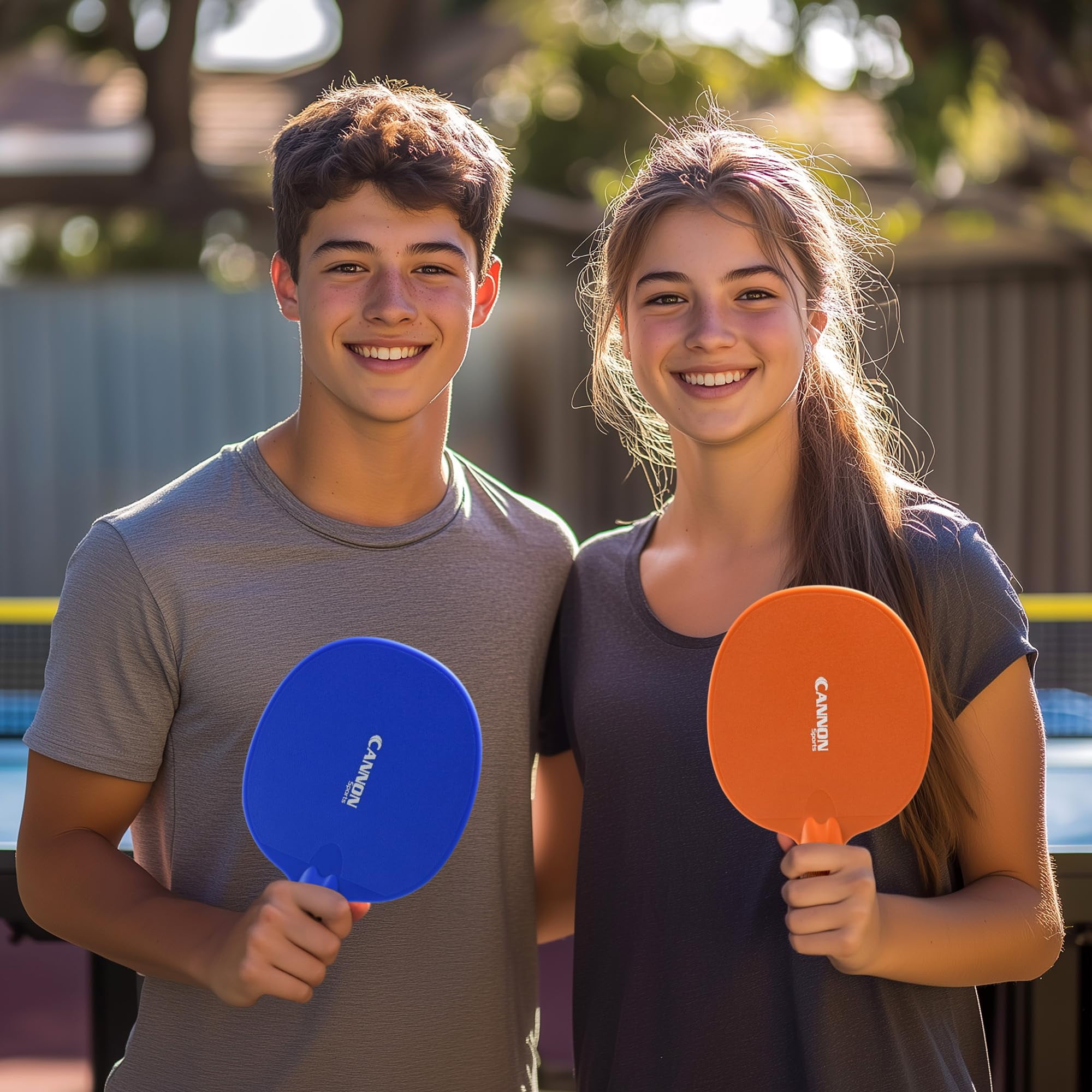 Cannon Sports Unbreakable Table Tennis Paddles - Waterproof & Weather Resistant Table Tennis Rackets for Indoor & Outdoor Use – Textured Easy Grip Handle – Multiple Color Options (Orange)