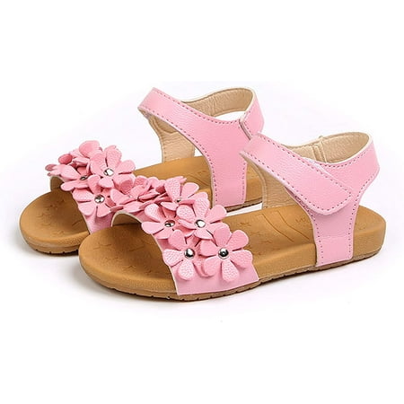 

Girl s Cute Floral Strap Sandals Flat Summer Sandals Shoes(Toddler/Little Kid