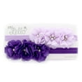 thumbnail image 3 of My Lello Baby Flower Diademas Tela Con Cuentas Trio Elástico Par (Blanco/Negro), 3 of 5